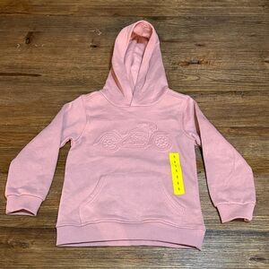 Kids Headquarters Pink Hoodie with Motorcycle Design